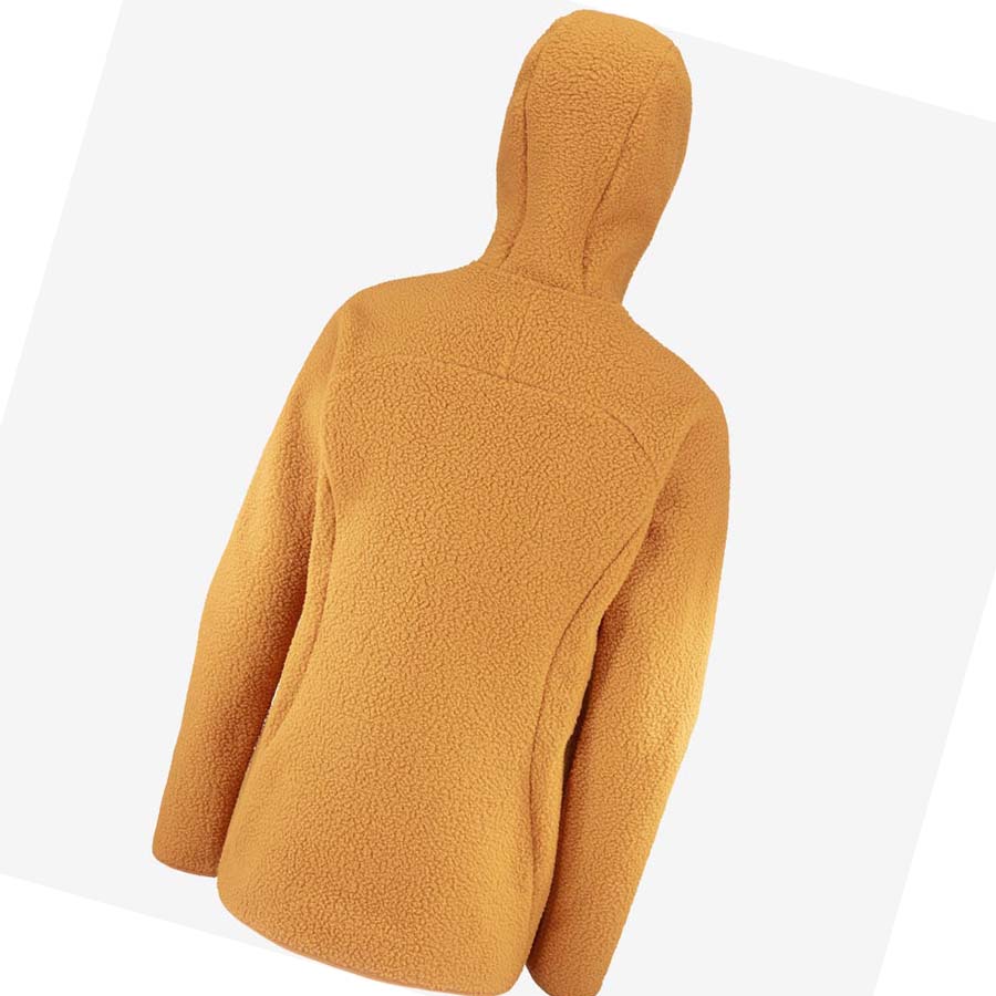 Salomon OUTLINE WARM TEDDY Kadın Kapüşonlu Sweatshirt Turuncu | TR 2501RVD